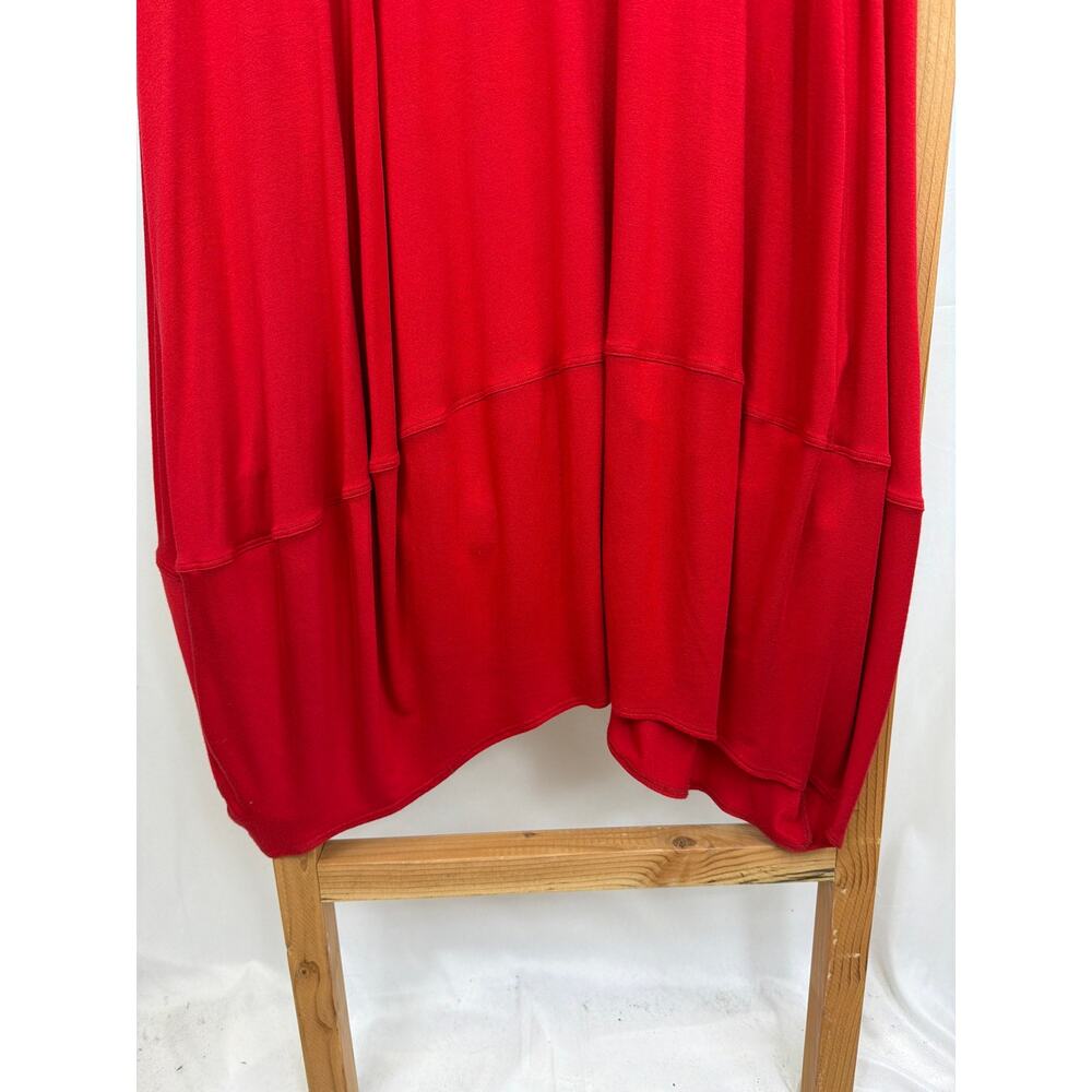 Comfy USA XL Red Round Neck Long Sleeve High-Low Balloon Maxi Dress USA - Picture 7 of 9